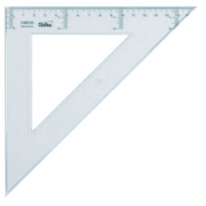 safta cristal escuadra de 25cm poliestileno graduacion impresa biselada color transparente