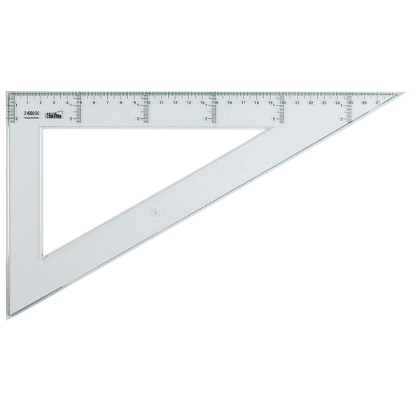safta cristal cartabon de 30cm plastico transparente graduacion impresa biselado color transparente