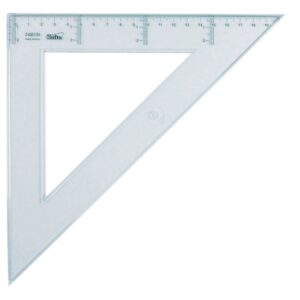 safta cristal escuadra de 30cm poliestileno graduacion impresa biselada color transparente