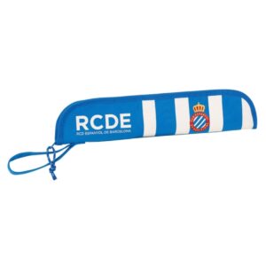 safta rcd espanyol portaflautas interior acolchado alojamiento para varilla asa lateral borde reforzado 0.6l 370x20x80mm color azul y blanco