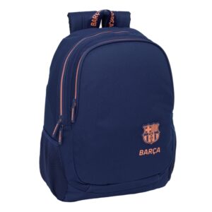safta f.c.barcelona 2ª equipacion mochila adaptable a carro portabotellas 2 compartimentos doble cremallera hombreras ergonomicas asa superior 23l 320x160x440mm color azul marino