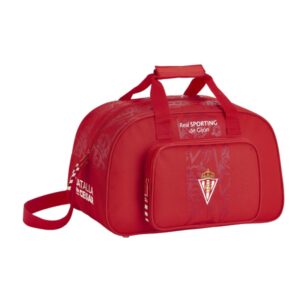 safta real sporting de gijon corporativa bolsa de deporte bolsillo frontal bandolera ajustable tirador doble tacos protectores fondo extraible 22l 400x230x240mm color rojo