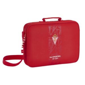 safta real sporting de gijon corporativa maletin con cremallera bandolera ajustable asa forrada doble tirador fondo semirigido 6l 380x60x280mm color rojo