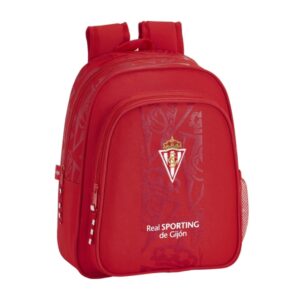safta real sporting de gijon corporativa mochila infantil adaptable a carro portabotellas hombreras acolchadas bolsillo frontal asa superior de transporte 9l 270x100x330mm color rojo