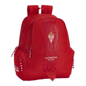 safta real sporting de gijon corporativa mochila adaptable a carro bolsillos laterales 2 compartimentos hombreras ergonomicas tirador doble asa de mano 23.4l 320x170x430mm color rojo