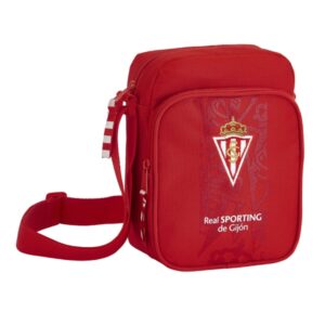 safta real sporting de gijon corporativa bandolera cremallera bolsillo frontal bandolera ajustable compartimento trasero con velcro 2l 160x60x220mm color rojo