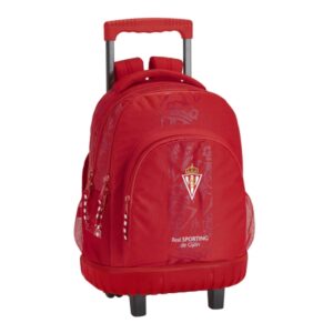 safta real sporting de gijon corporativa mochila con carro 2 compartimentos bolsillo frontal portabotellas acolchado base reforzada 44l 320x210x450mm color rojo