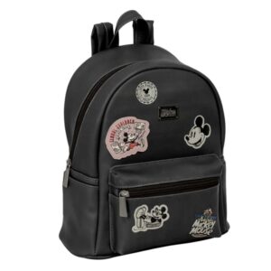 safta mickey mouse mini mochila cremallera bolsillo frontal tirador doble bolsillo lateral interior forrado hombreras ajustables asa superior 240x120x280mm color negro