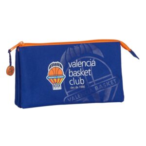 safta valencia basket portatodo 3 compartimentos con cremalleras bolsillo interior 0.6l 220x30x120mm color azul oscuro