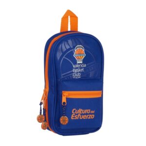 safta valencia basket plumier mochila 33 piezas goma lapiz tijeras sacapuntas boligrafos fluorescentes regla 12 rotuladores 12 colores 120x50x230mm color azul oscuro