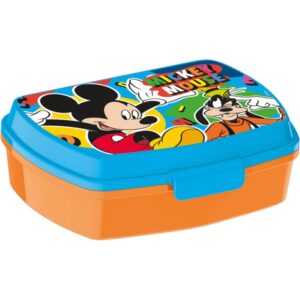 safta mickey mouse happy smiles sandwichera pvc sin bpa cierre hermetico a presion rectangular color naranja