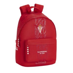 safta real sporting de gijon corporativa mochila para portatil hasta 14.1" bolsillo para tablet tirador doble hombreras ergonomicas espalda transpirable 20l 410x310x160mm color rojo