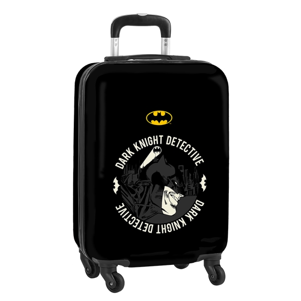 safta batman hero maleta trolley de cabina 20” cierre con candado interior forrado ruedas giratorias asa extensible material abs y pc 40.1l peso 2.62kg 345x200x550mm color negro