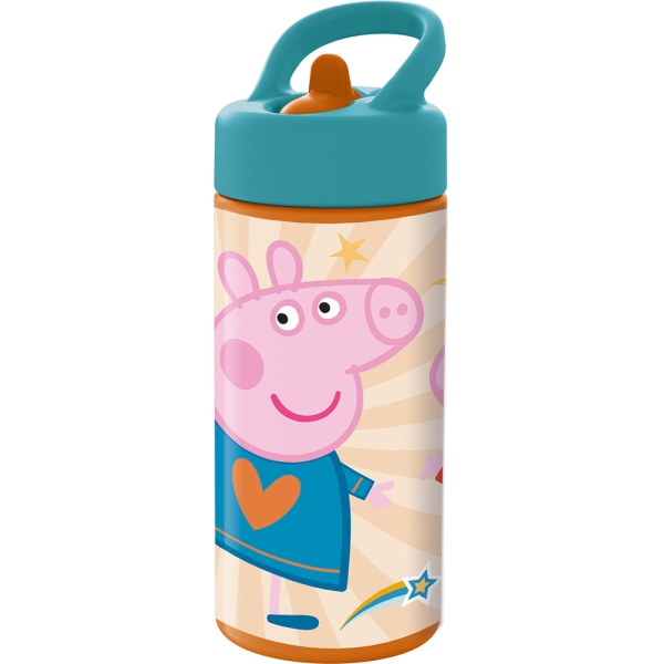 safta peppa pig having fun botella de 410ml pajita integrada multicolor