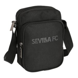 safta sevilla fc teen bandolera cremallera bolsillo frontal bandolera ajustable compartimento trasero con velcro 2l 160x60x220mm color negro