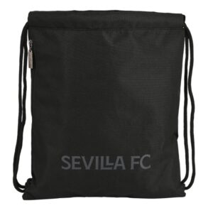 safta sevilla fc teen saco plano bolsillo con cremallera cierre con cordones 5l ligero y compacto 350x10x400mm color negro