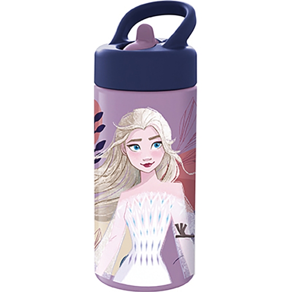 safta frozen believe botella de 410ml pvc sin bpa tapon antigoteo con pajita color morado