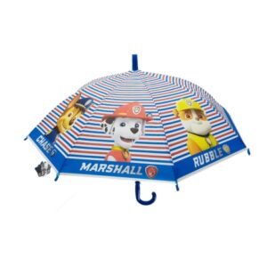 safta paw patrol pups rule paraguas manual de 76cm 8 paneles asa y punta de pvc poe transparente nervios de acero de 8mm color azul