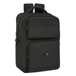 safta sevilla fc premium mochila para portatil hasta 15.6" conector usb portabotellas tirador doble compatible con maleta hombreras transpirables 310x130x440mm color negro