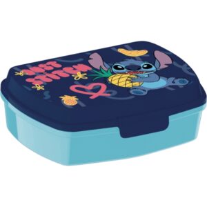 safta stitch sweet sandwichera pvc sin bpa cierre hermetico a presion rectangular color azul