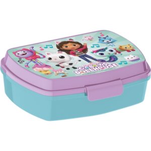 safta gabby's dollhouse party sandwichera pvc sin bpa cierre hermetico a presion rectangular color azul