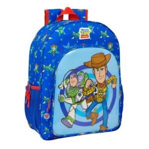 safta toy story good vibes mochila adaptable a carro bolsillos laterales doble tirador hombreras acolchadas bolsillo frontal asa superior 19l 330x140x420mm color azul