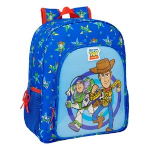 safta toy story good vibes mochila adaptable a carro portabotellas tirador doble hombreras ergonomicas acolchadas bolsillo frontal asa de mano superior 15l 320x120x380mm color azul