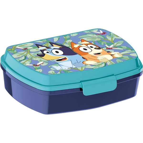 safta bluey sandwichera pvc sin bpa cierre hermetico a presion rectangular color azul