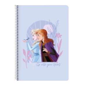 safta frozen believe cuaderno espiral formato folio tapas glasofonadas espiral metalico 80 hojas cuadriculas de 80g/m2 cierre con gomas incluye solapas 215x310mm color morado