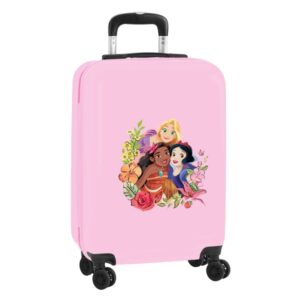 safta princesas disney magical maleta trolley de cabina 20” abs y pc cierre con candado interior organizado ruedas giratorias ajustable 40.1l 345x200x550mm color rosa