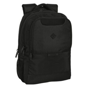safta real betis balompie premium mochila para portatil hasta 15.6" bolsillo para tablet bolsillo frontal hombreras acolchadas cremalleras para candado 21l 300x160x430mm color negro