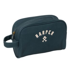 safta harper and neyer neceser de 3.6l cremallera asa lateral interior forrado organizadores interiores 240x100x150mm color azul marino