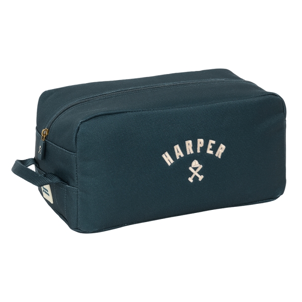 safta harper and neyer zapatillero asa lateral 9l resistente facil transporte 340x180x150mm color azul marino