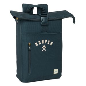 safta harper and neyer mochila para portatil hasta 15.6" cremallera interior acolchado bolsillo interior asa superior 280x130x420mm color azul marino