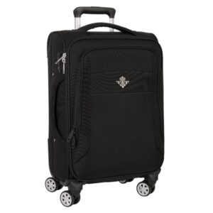 safta real betis balompie premium maleta trolley de cabina 20” cierre con candado cintas sujetaequipaje asas superior y lateral protecciones laterales 35.7l 350x200x510mm color negro
