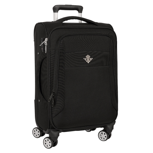 safta real betis balompie premium maleta trolley de cabina 20” cierre con candado cintas sujetaequipaje asas superior y lateral protecciones laterales 35.7l 350x200x510mm color negro