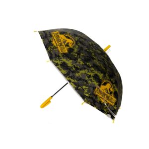 safta jurassic world paraguas manual de 76cm 8 paneles asa y punta de pvc poe transparente nervios de acero de 8mm color verde camuflaje