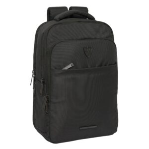 safta sevilla fc business mochila para portatil hasta 15.6" interior acolchado conector usb bolsillo lateral frontal con organizador tirador doble 290x150x440mm color negro