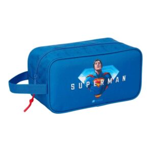 safta superman zapatillero asa lateral 6l facil transporte organizacion de calzado 290x140x150mm color azul oscuro
