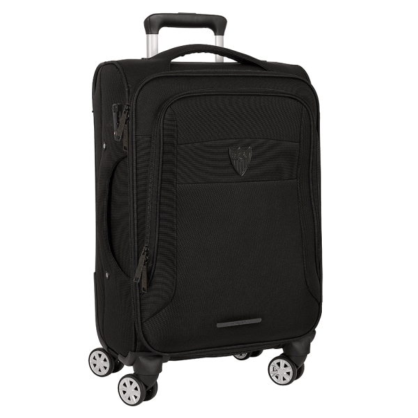 safta sevilla fc business maleta trolley de cabina 20” cierre con candado bolsillo para portatil ruedas giratorias protecciones laterales 35.7l 350x200x510mm color negro