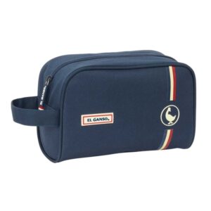 safta el ganso eclipse neceser de 3.6l cremallera asa lateral interior forrado organizadores interiores 240x100x150mm color azul marino