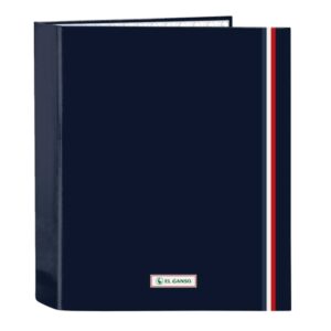 safta el ganso eclipse carpeta con 4 anillas 40mm tapas duras forradas formato folio 270x60x330mm color azul marino
