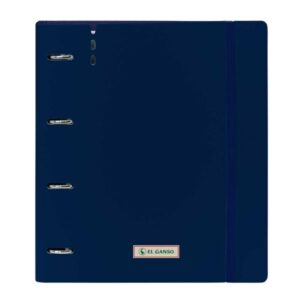 safta el ganso eclipse carpeta con 4 anillas 35mm tapas de pp foam recambio 100 hojas cierre elastico ranura para boligrafo separadores internos 270x40x320mm color azul marino