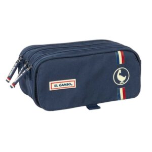 safta el ganso eclipse portatodo 3 compartimentos con cremalleras bolsillo frontal cinta adaptable 1.72l 215x80x100mm color azul marino