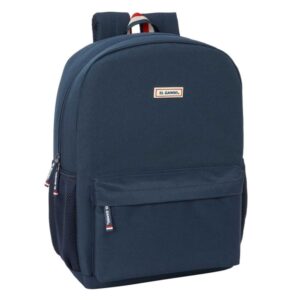 safta el ganso eclipse mochila adaptable a carro tirador doble hombreras ergonomicas bolsillo frontal asa superior 18l 320x140x430mm color azul marino