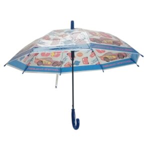 safta cars racing paraguas manual de 76cm 8 paneles asa y punta de pvc poe transparente nervios de acero de 8mm color azul