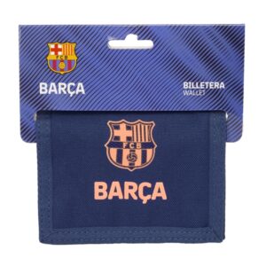 safta f.c.barcelona 2ª equipacion billetera cabecera para colgar cierre con velcro multiples compartimentos bolsillo para monedas 125x10x95mm color azul marino
