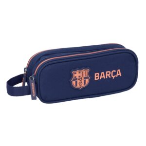 safta f.c.barcelona 2ª equipacion portatodo 2 compartimentos con cremalleras asa lateral 1l 210x60x80mm color azul marino