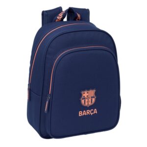 safta f.c.barcelona 2ª equipacion mochila infantil adaptable a carro portabotellas hombreras acolchadas bolsillo frontal asa superior 9l 270x100x330mm color azul marino