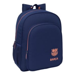safta f.c.barcelona 2ª equipacion mochila adaptable a carro bolsillos laterales doble tirador hombreras acolchadas bolsillo frontal asa de mano 15l 320x120x380mm color azul marino